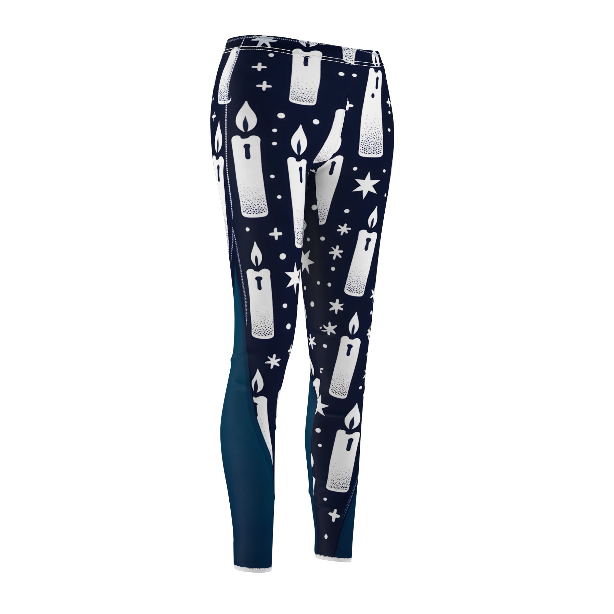 Serene Candle Navy Blue All-Over Print Leggings