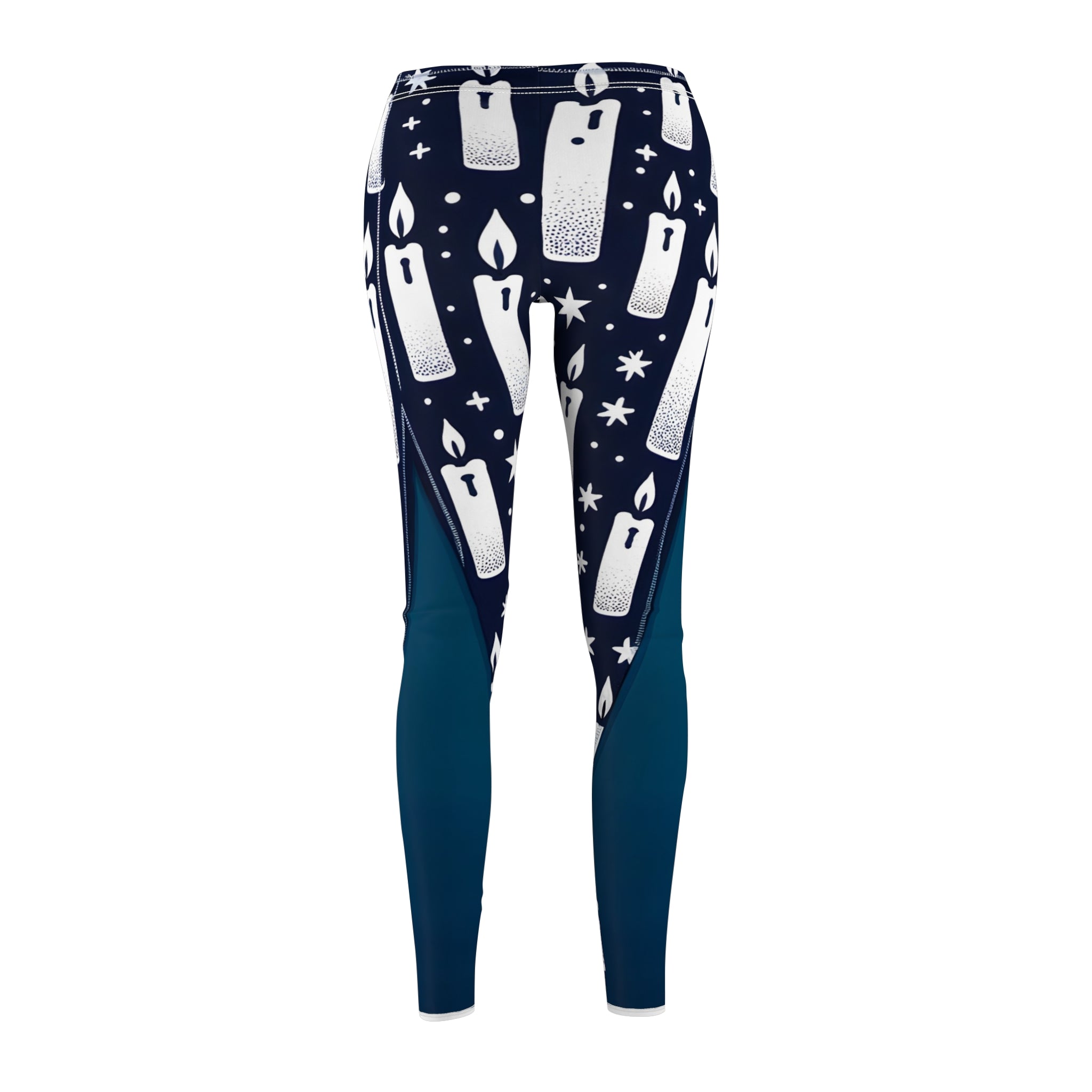 Serene Candle Navy Blue All-Over Print Leggings