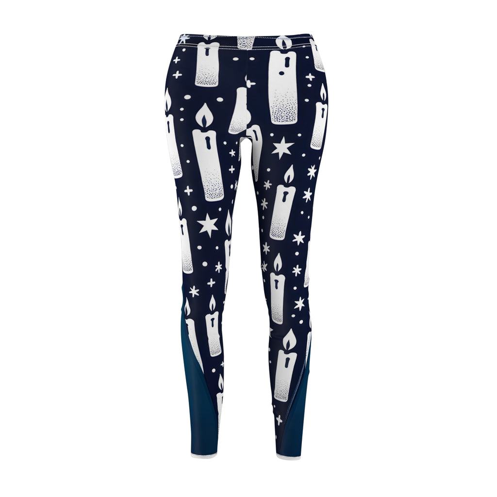 Serene Candle Navy Blue All-Over Print Leggings