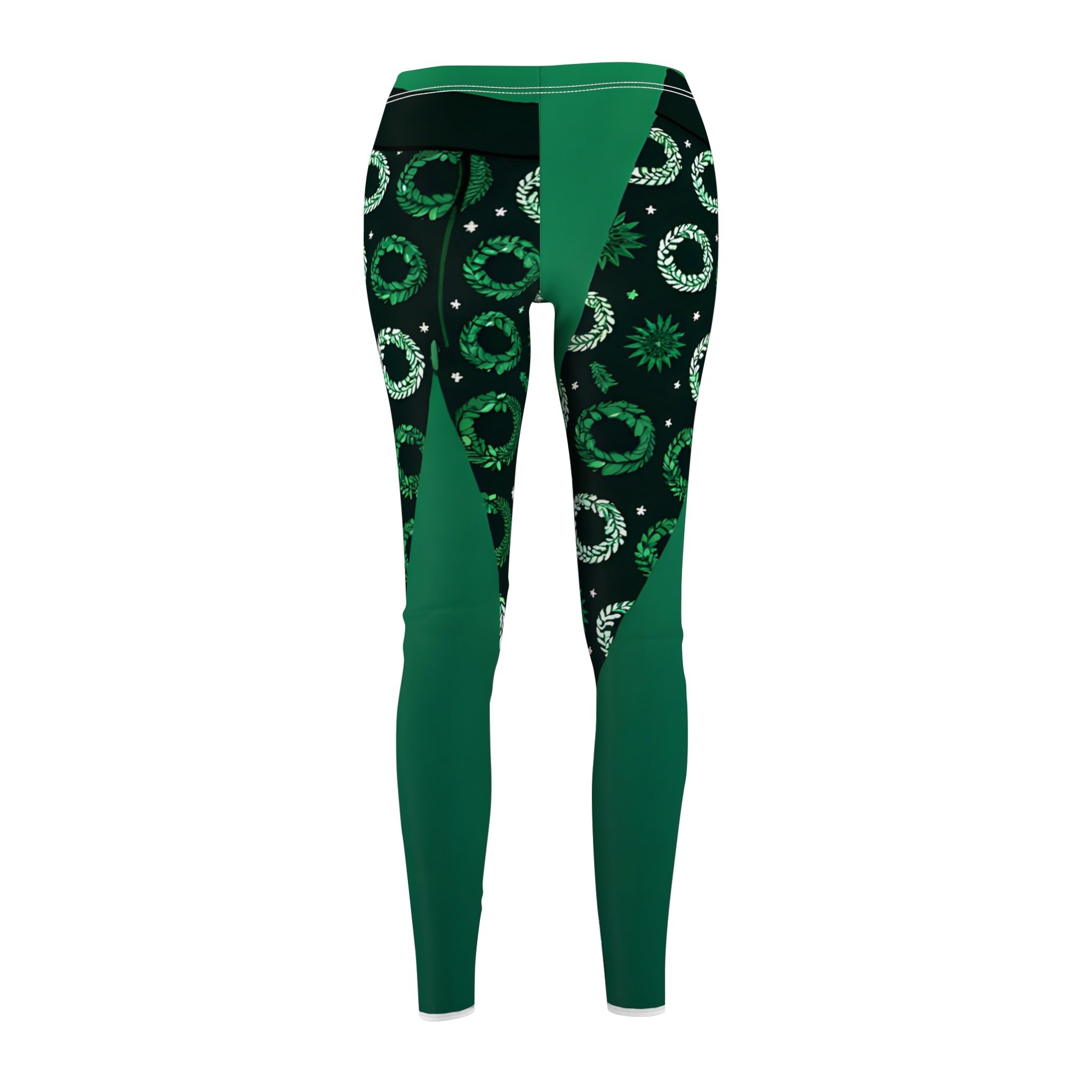 Festive Christmas Wreath Allover Print Leggings