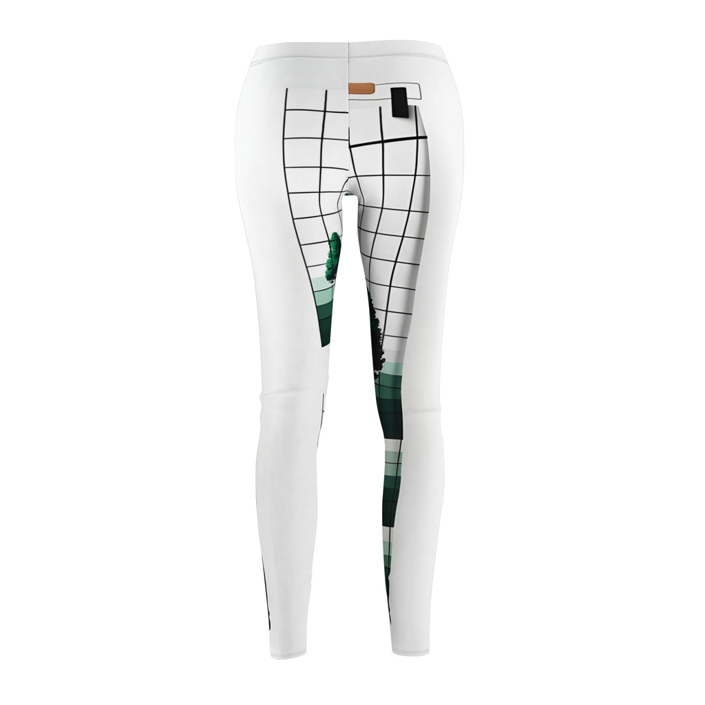 Minimalist Green Tree Grid Leggings