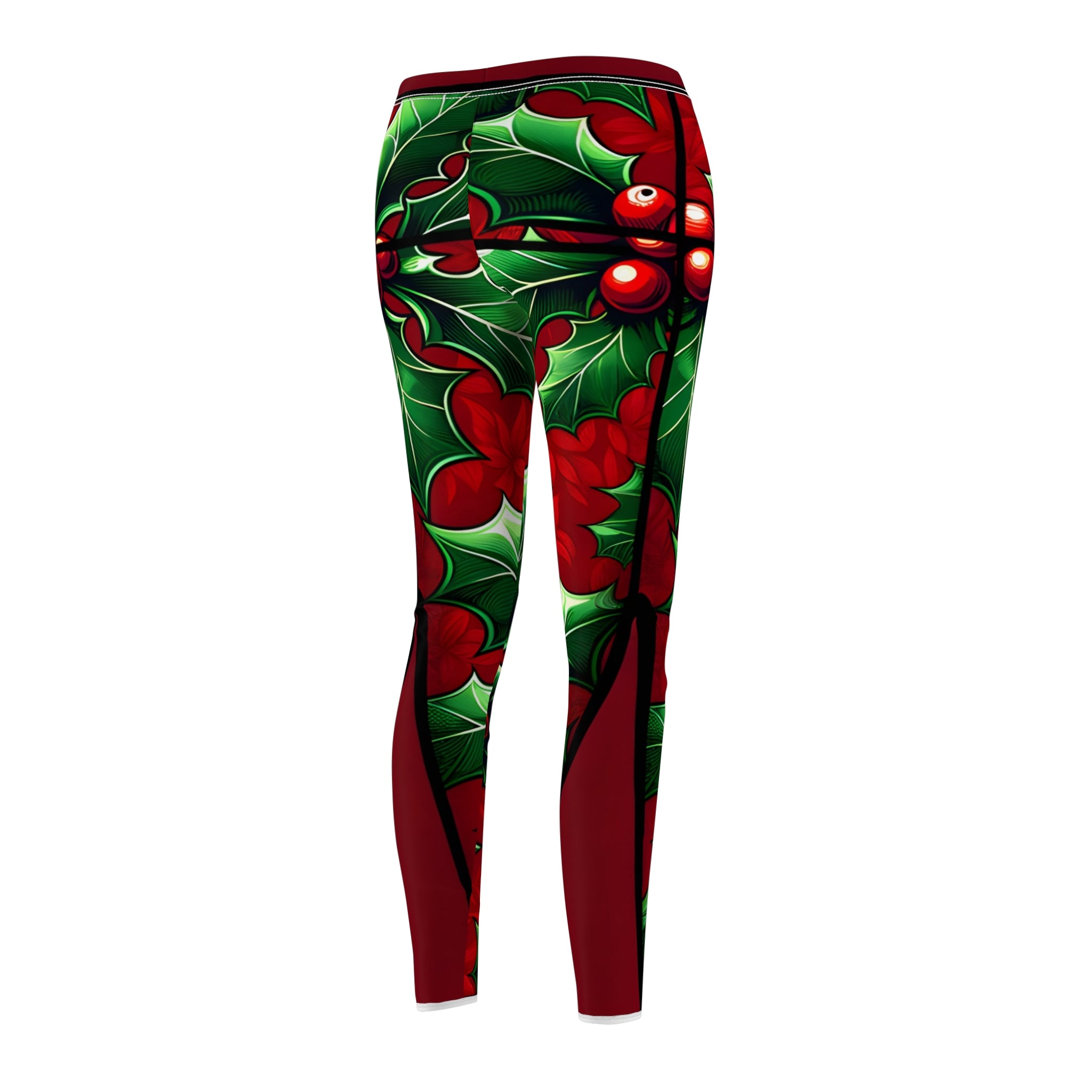 Festive Holly Berry Allover Print Leggings