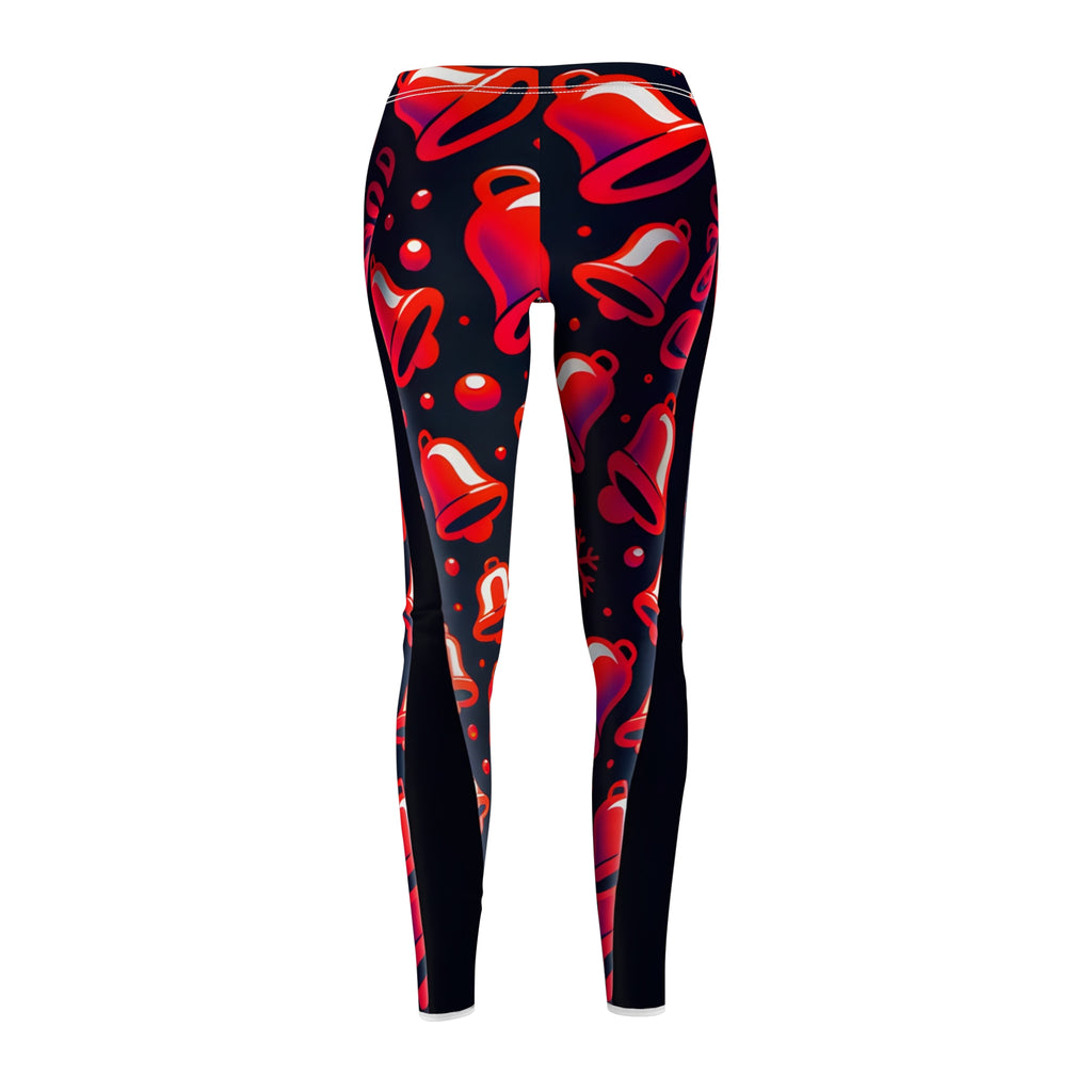 Festive Red Jingle Bell Allover Print Leggings
