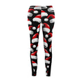 Festive Santa Hat Print Leggings – Black Holiday Edition