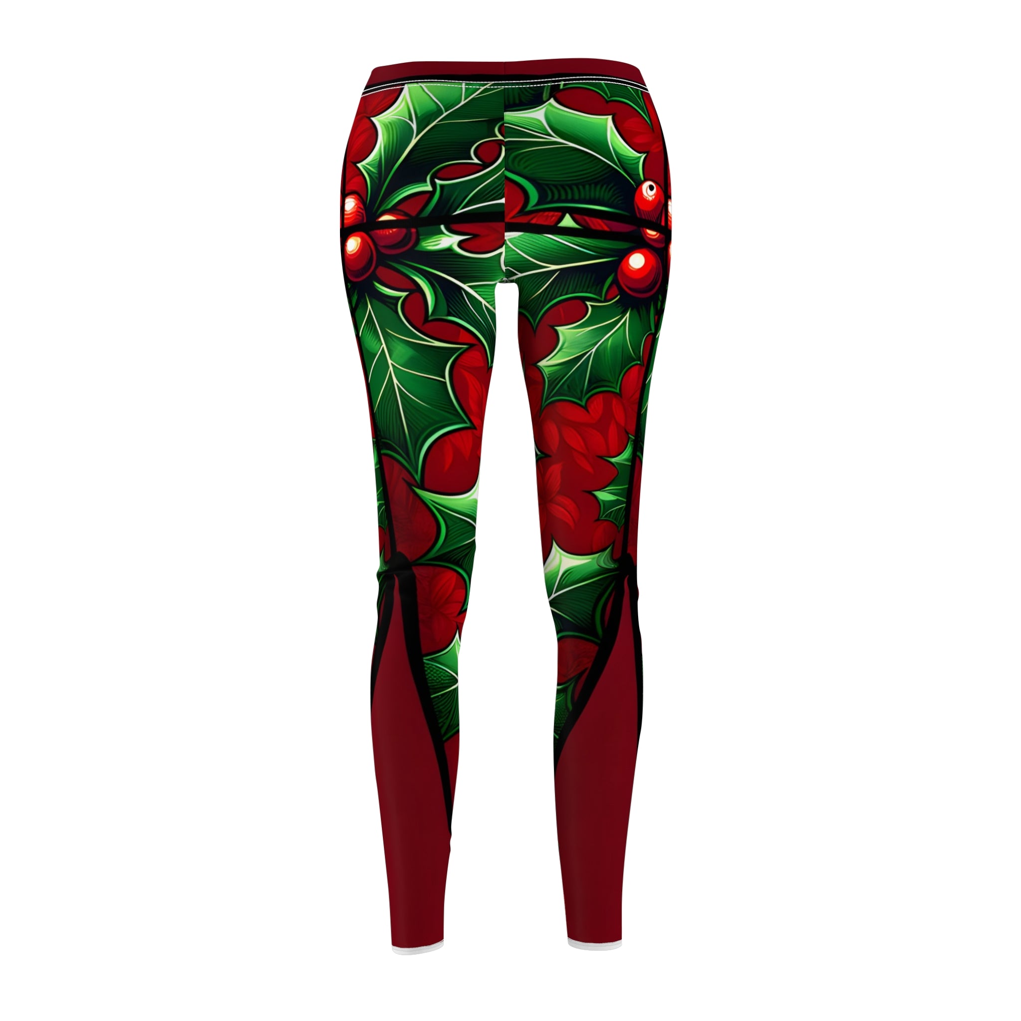 Festive Holly Berry Allover Print Leggings