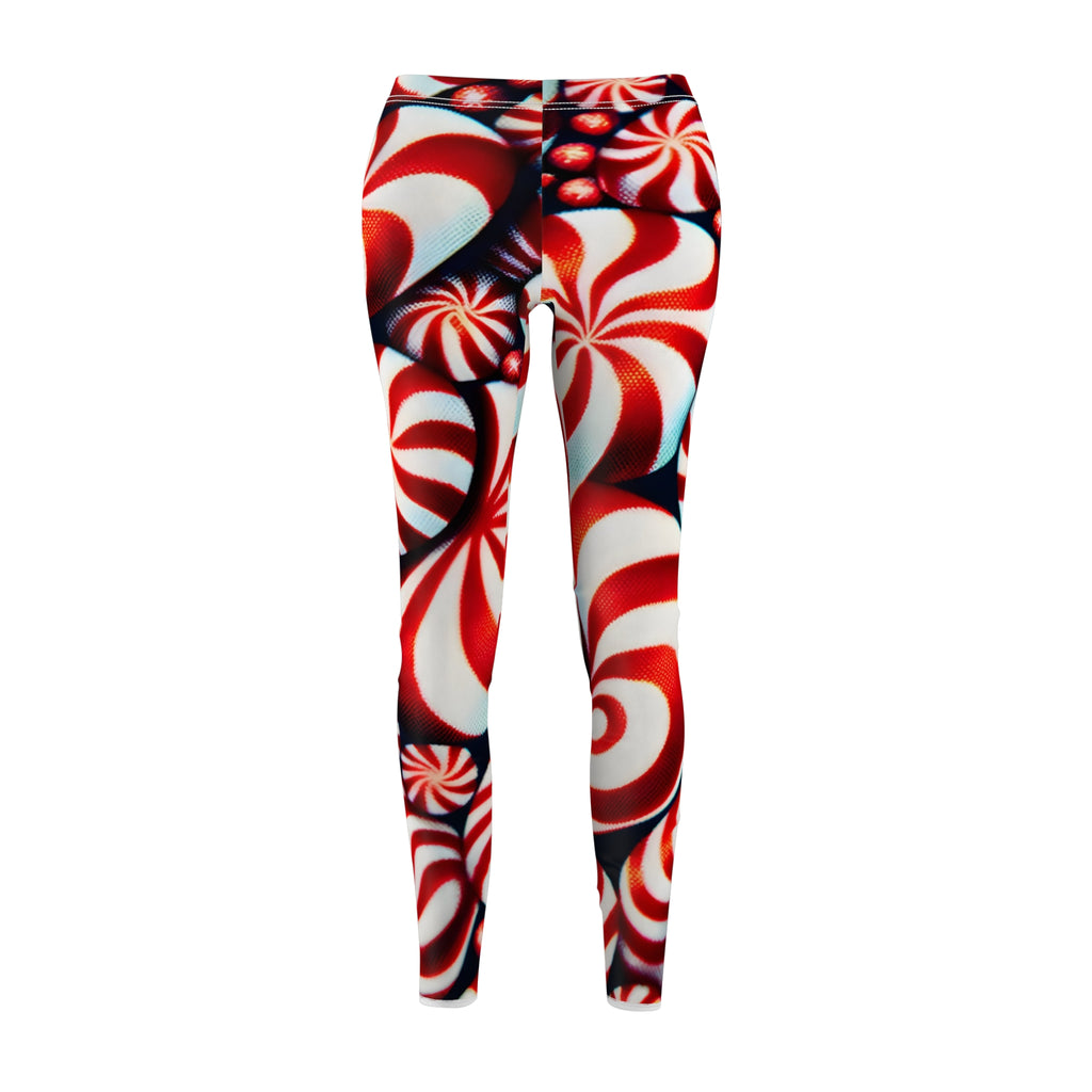 Peppermint Swirl Allover Print Festive Leggings