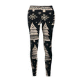 Minimalist Christmas Tree Pattern Black Leggings