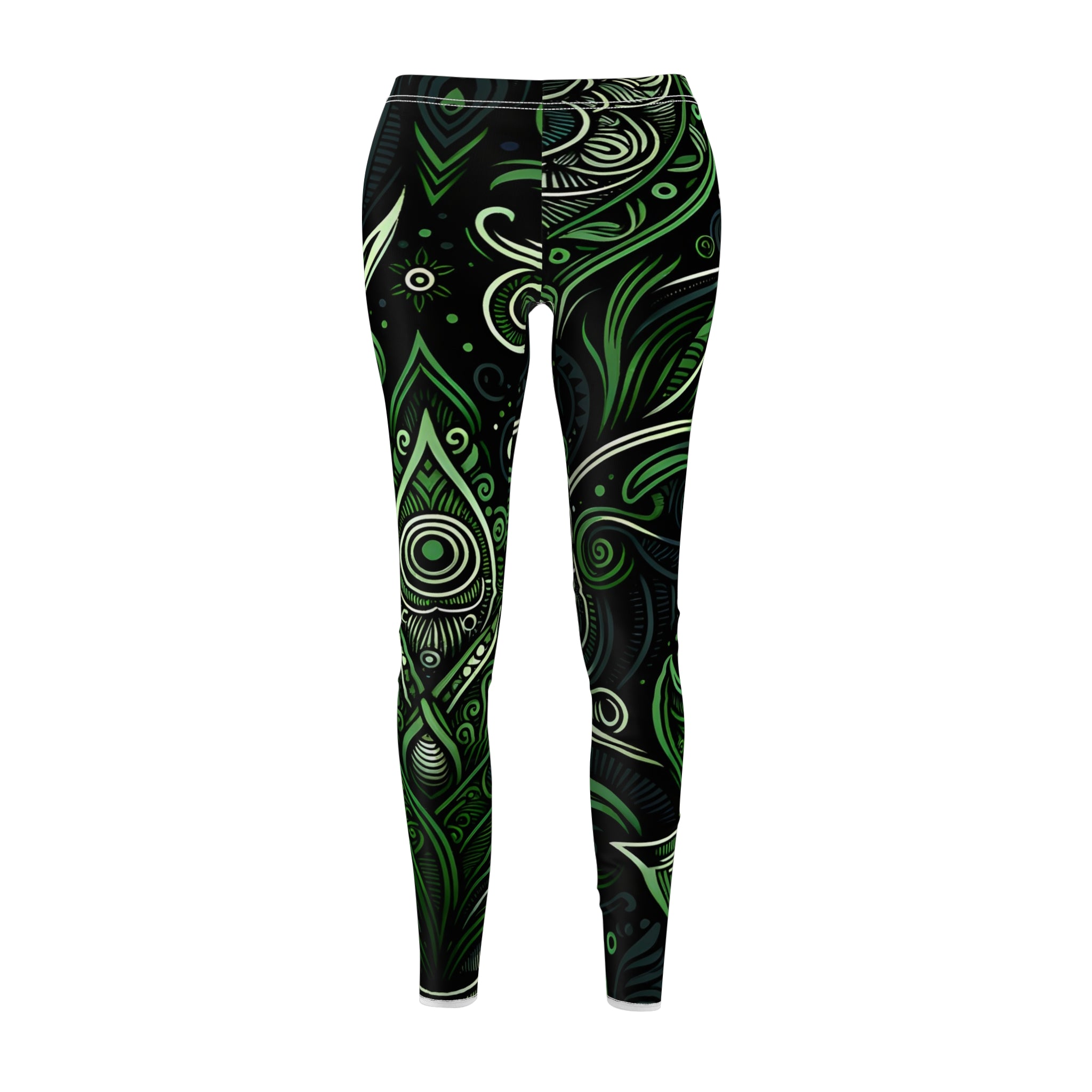 Elegant Emerald Ornament Leggings
