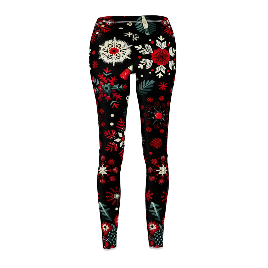 Festive Snowflake All-Over Print Leggings