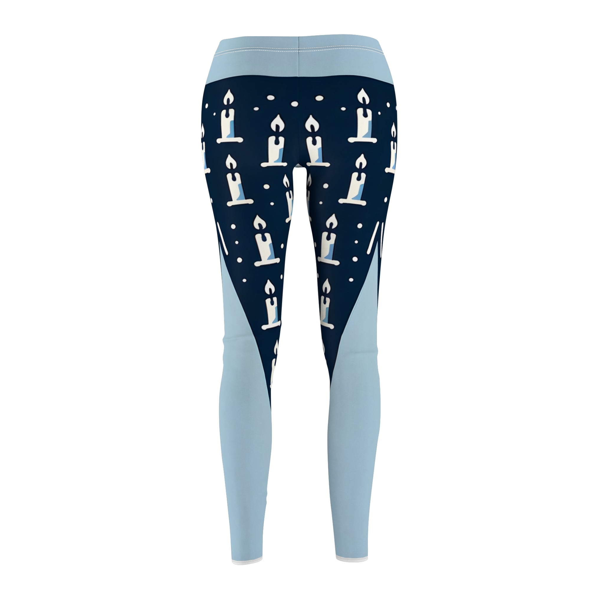 Navy Blue Candle Pattern Leggings