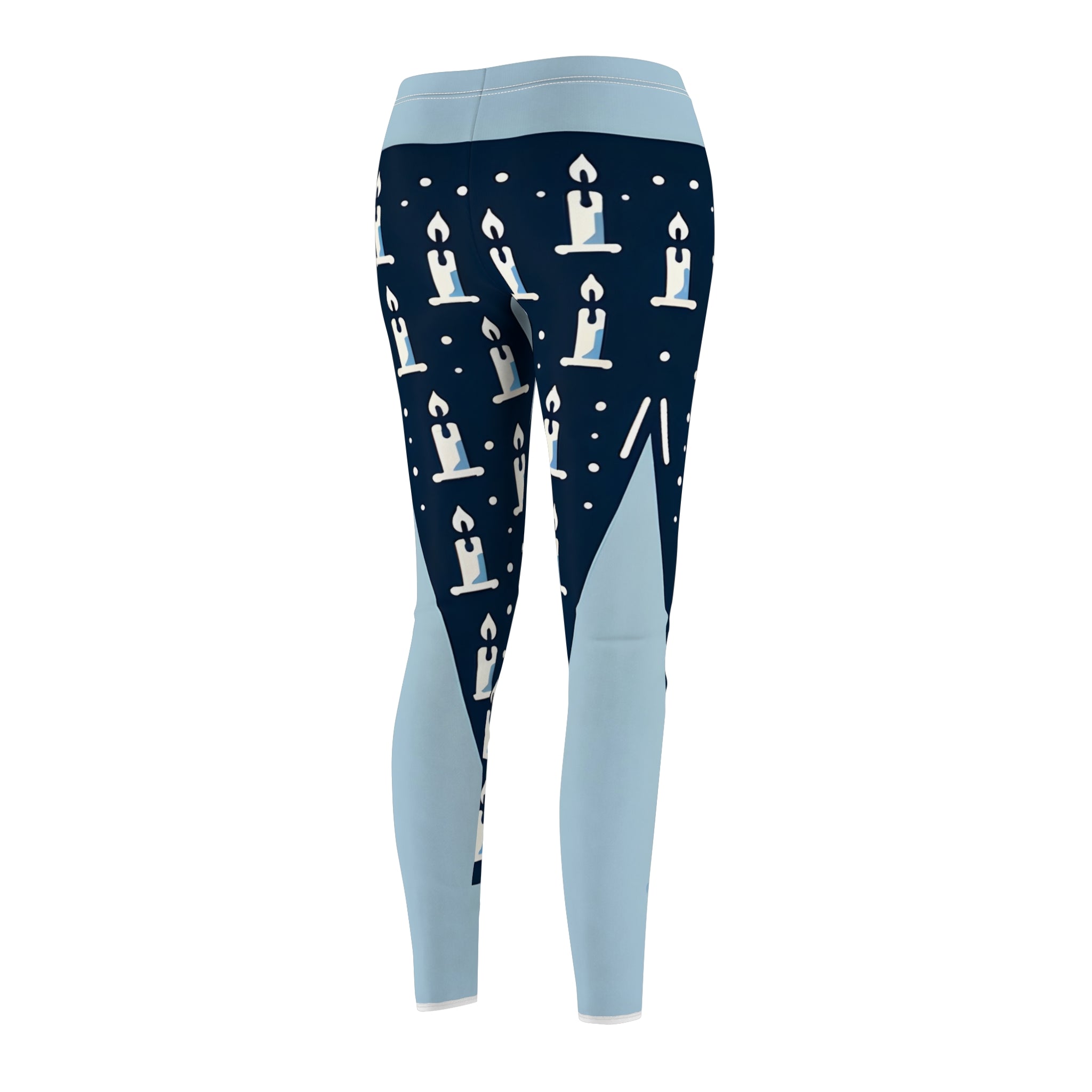 Navy Blue Candle Pattern Leggings