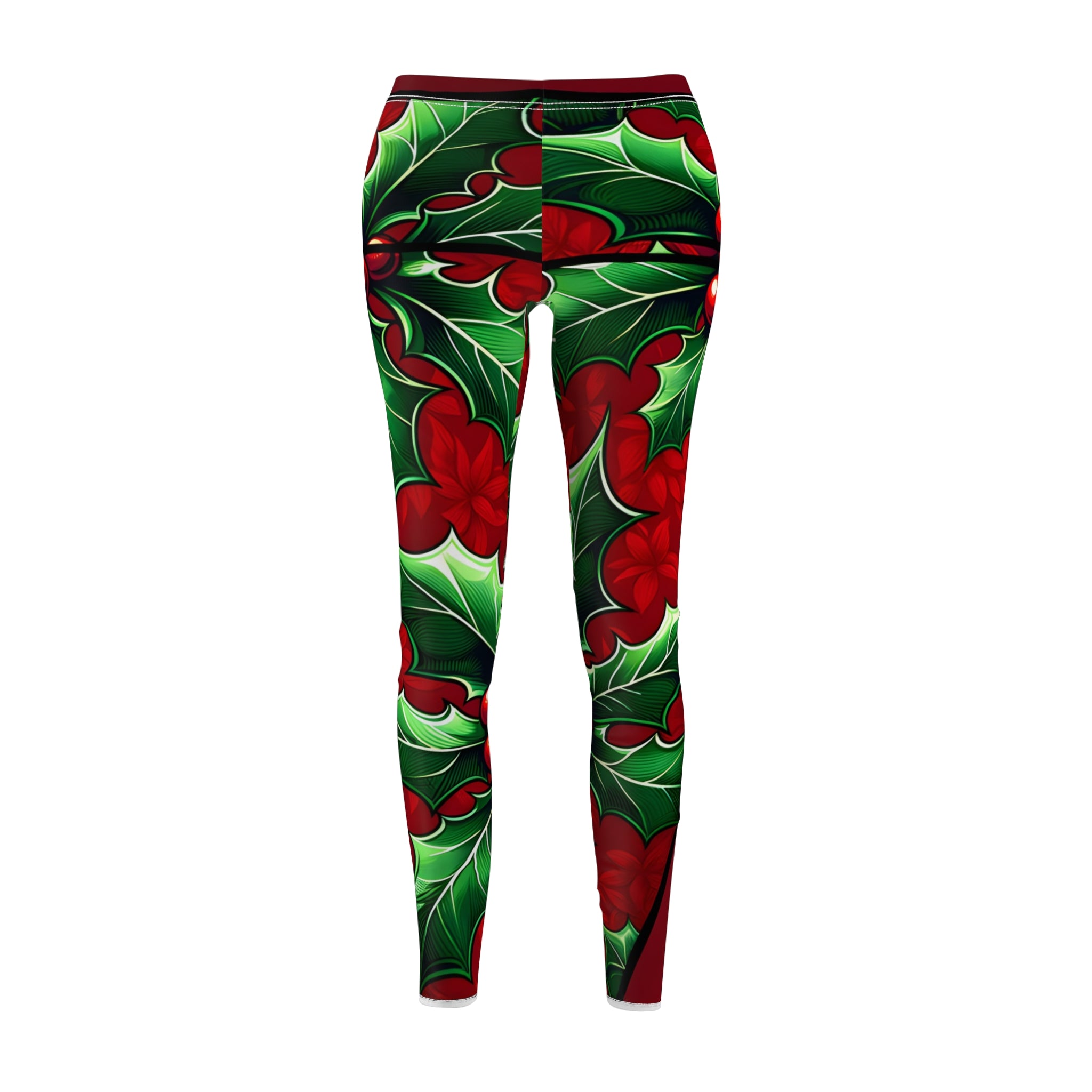 Festive Holly Berry Allover Print Leggings