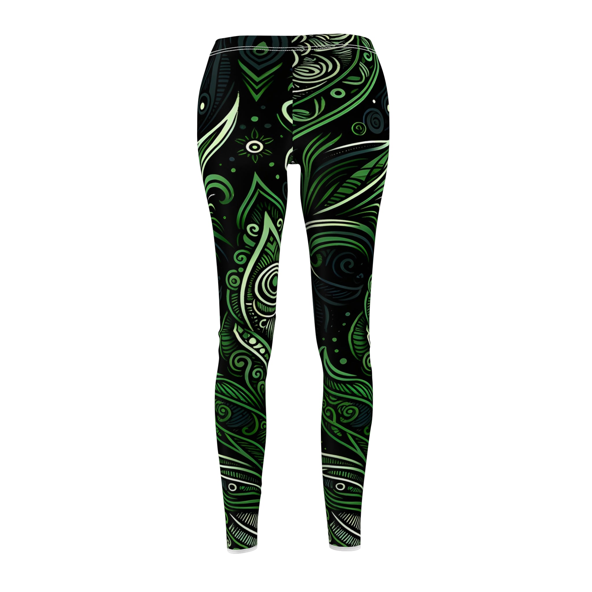 Elegant Emerald Ornament Leggings