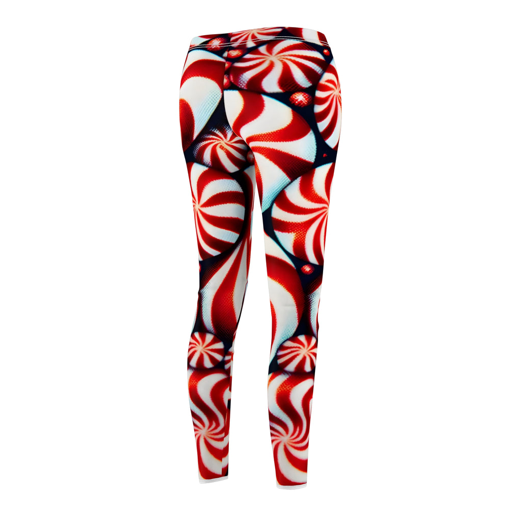 Peppermint Swirl Allover Print Festive Leggings