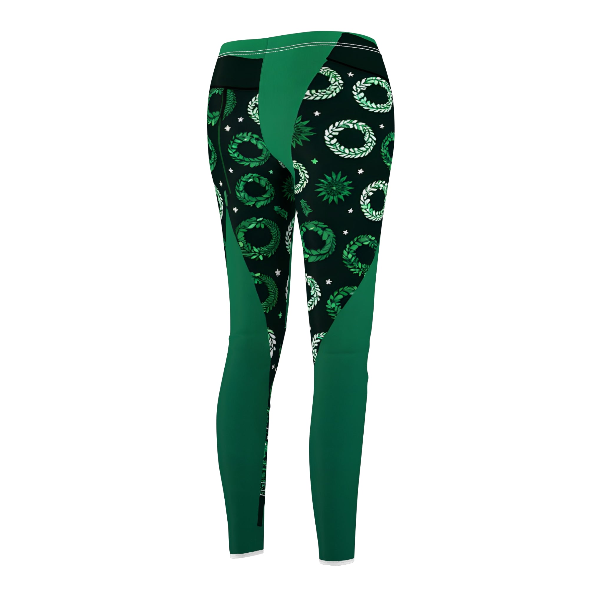 Festive Christmas Wreath Allover Print Leggings