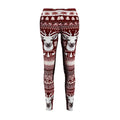 Festive Red & White Reindeer Print Leggings