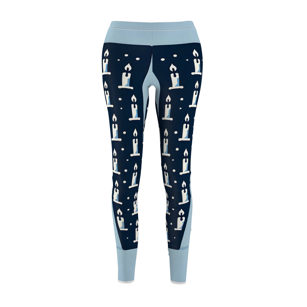 Navy Blue Candle Pattern Leggings