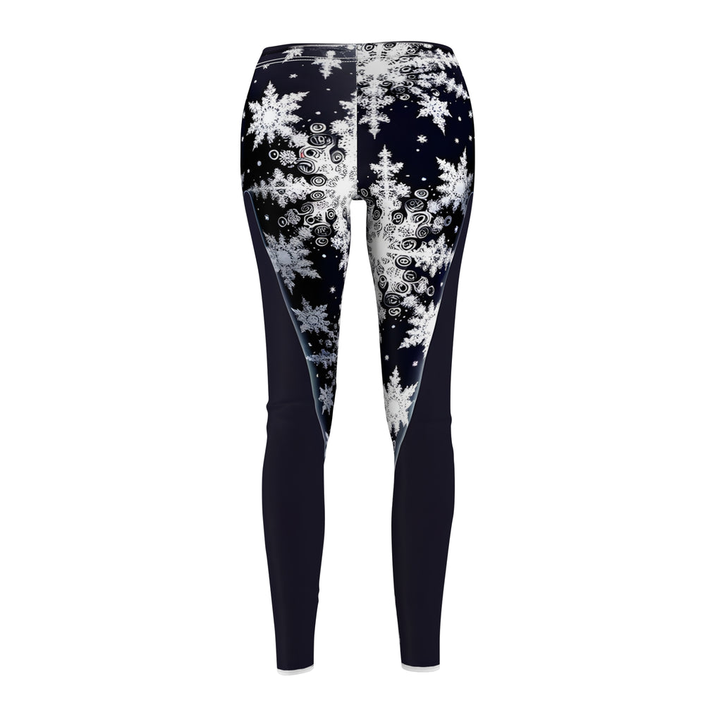 Fractal Snowfall Black & White Leggings