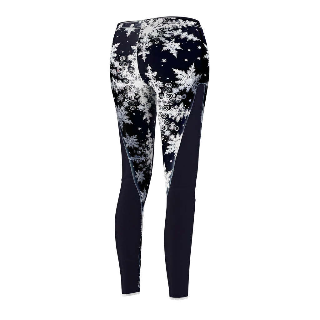 Fractal Snowfall Black & White Leggings