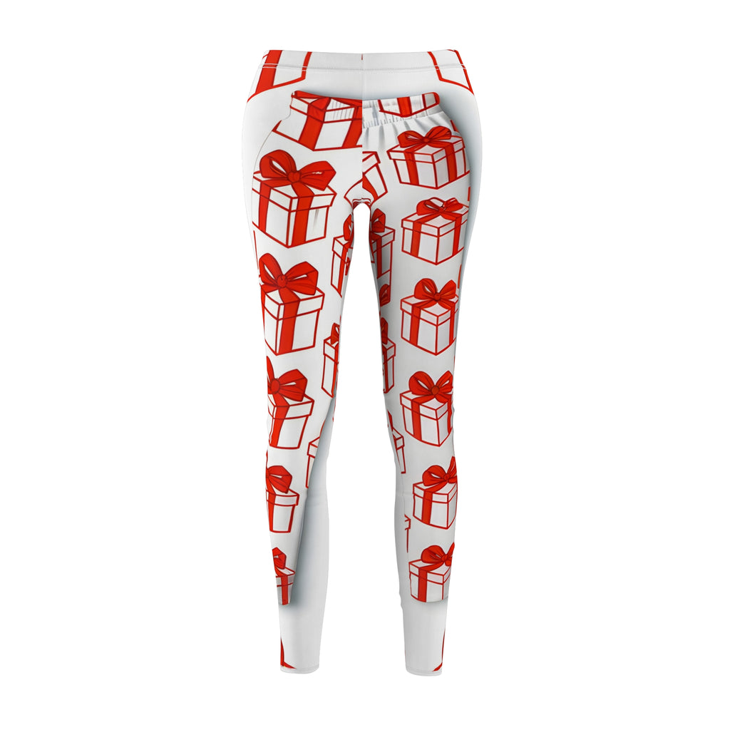 Minimalist Red Gift Box Print Leggings