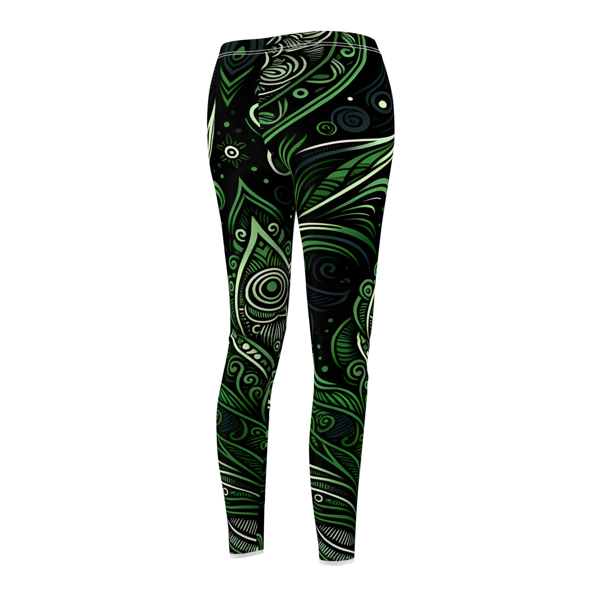 Elegant Emerald Ornament Leggings