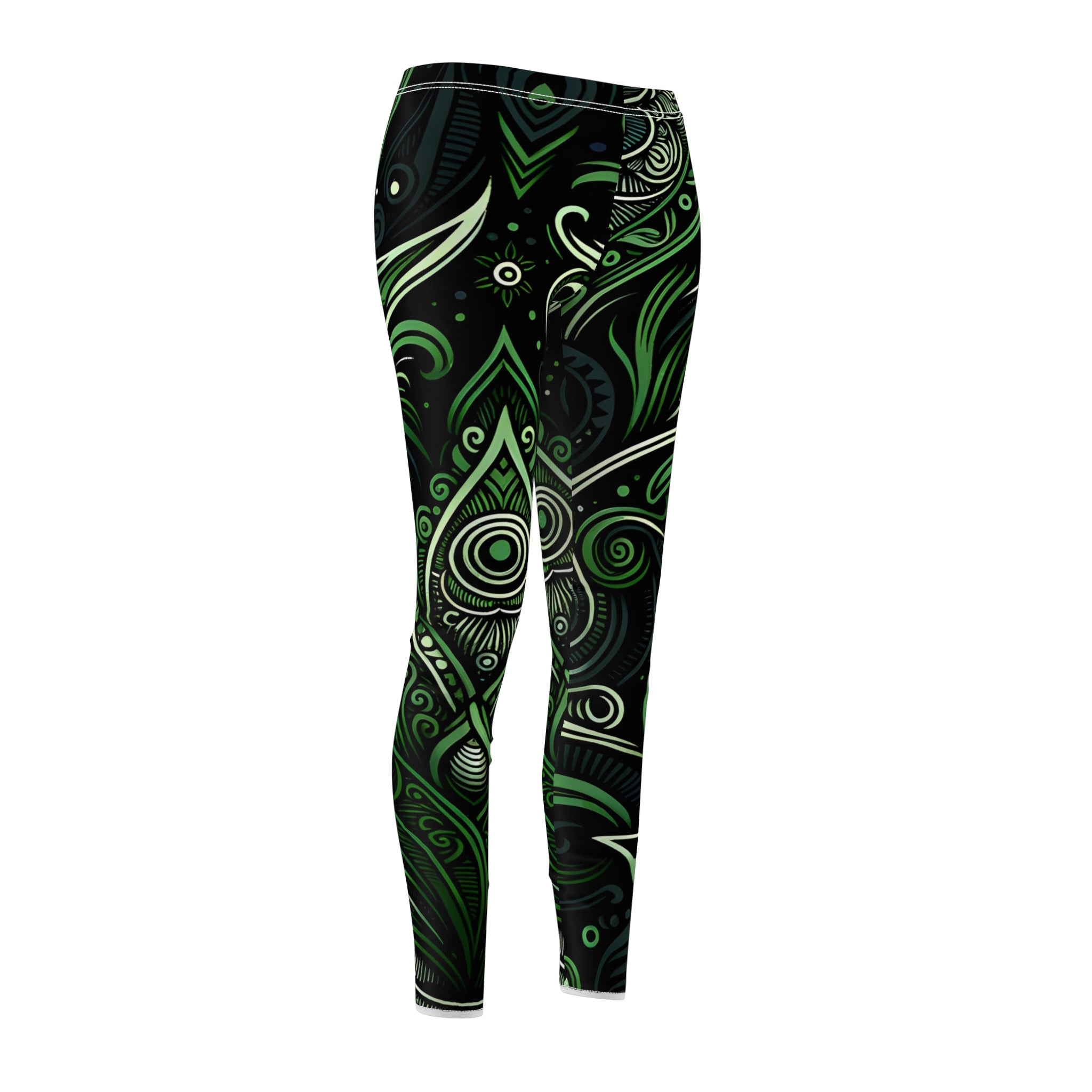 Elegant Emerald Ornament Leggings