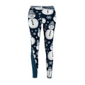Festive Snowman Outline Allover Print Leggings